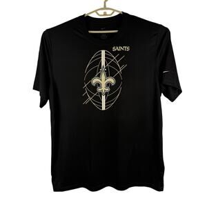The Nike Tee New Orleans Saints Football Black Short Sleeve T shirt Men XXL Tall